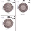 Image 1 : Lot of 3x Newfoundland Silver Victorian 50-cents. Lot includes: 1896 Small W Fine, 1898 Obv.2 Fine ,