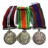 Image 2 : Set of 3 WWII Medals: Set includes the 1939-45 Defence Medal, Volunteer Service Medal, & the 1939-19