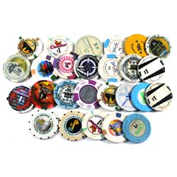 Estate lot of 26x 50-cent,  $1, & $5 Casino Tokens. 26pcs