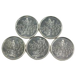 Lot of 5x Scarce Royal Canadian Mint Tokens. 5pcs