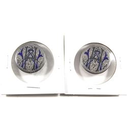 Pair of Men's Cufflink Love Tokens Circa 1870s on USA Half Dollars. Featuring the initials 'HAW', th