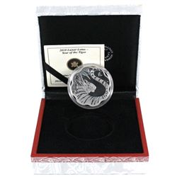 2010 Canada $15 Lunar Lotus Year of the Tiger Sterling Silver Coin (Capsule lightly scratched & slee