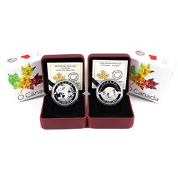 2014 $25 O Canada Series Fine Silver Coins - Under the Maple Tree & The Igloo. 2pcs (TAX Exempt)