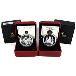 2007 & 2008 Canada $20 Fine Silver Coins - 2007 Holiday Sleigh Ride & 2008 Holiday Carols. 2pcs (TAX