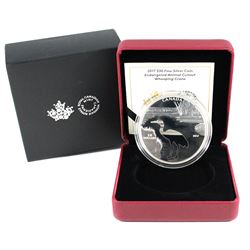 2017 Canada $30 Endangered Animal Cut-out - Whooping Crane Fine Silver Coin. TAX Exempt