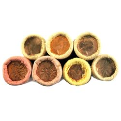 1964 Canada 1-cent Original Rolls of 50pcs (Roll ends may be unwrapped). 7 rolls.
