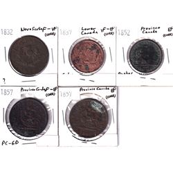 1832-1852 Bank of Canada tokens: 1832 Nova Scotia F-VF (Corr), 1837 Lower Canada LC-8A1 VF-EF (Corr)