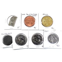 Estate Lot of Miscellaneous Medallions and Tokens of Different Designs Except a Duplicate of a Repli