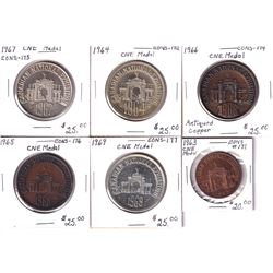 1963-1969 Estate Lot of Vintage Canadian National Exhibition Medals. You will receive all years exce