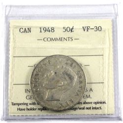 1948 Canada 50-cent ICCS Certified VF-30.