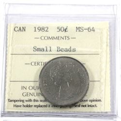 1982 Canada 50-cent Small Beads ICCS Certified MS-64.