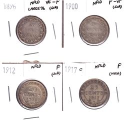 1896-1917 Newfoundland 20-cent - 1896 VG-F, 1900 F-VF, 1912 Fine & 1917C Fine. Coins are either scra