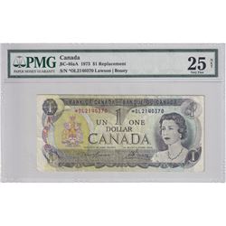 BC-46aA 1973 Bank of Canada Replacement  $1 , Lawson-Bouey, *OL2140370. PMG Certified VF-25 NET (sma