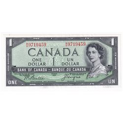 BC-29b 1954 Bank of Canada Devil's Face $1, Beattie-Coyne, S/N: M/A9719459. Note is in UNC Condition
