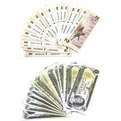Lot of 55 Banknotes. Lot includes 30x 1973 $1 Notes and 25x 1986 $2 Notes. Most notes in average con