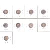 Image 2 : Lot of 9x Canadian Silver 5-cent. Lot includes: 1911 VF, 1913 EF, 1914 VF-EF, 1915 G-VG, 1916 F, 191