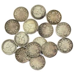 Estate lot of 15x 1915 Key date Silver George 5th 10-cent. All coins are lower grades  AG to VG. Som