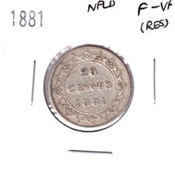 1881 Newfoundland Silver 20-cent in F-VF (residue).