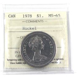 1978Nickel $1.00 ICCS Certified MS-65!
