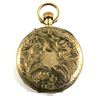 Image 2 : Antique 9 Karat Gold English Fob Pocket Watch Circa 1870. Swiss made with nice engraving. Not runnin