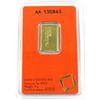 Image 2 : Valcambi Suisse 5 Gram .9999 Fine Gold Bar in Hard Plastic Certificate. (TAX Exempt)