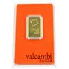 Image 1 : Valcambi Suisse 10 Gram .9999 Fine Gold Bar in Hard Plastic Certificate (Plastic is scratched). TAX 