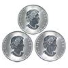 Image 2 : 2016 Canada 3/4oz Howling Wolves .9999 Fine Silver Coins (Lightly toned). 3pcs (TAX Exempt)