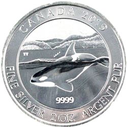 2019 Canada $10 2oz Orca Whale .9999 Fine Silver Coin (Lightly scratched). TAX Exempt