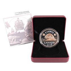 2018 Canada 5-cent Big Coin Rose-Gold Plated 5oz Fine Silver Coin. TAX Exempt