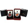 Image 1 : 2004 & 2007 Canada 1oz Coloured Silver Maple Leafs. 2pcs (TAX Exempt)