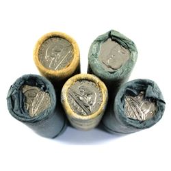 *1963, 1964, 1966, 1967 & 1968 Canada 5-cent Original Rolls of 40pcs (Rolls may be torn or ends comi