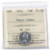 Image 1 : 1954 Canada 10-cent ICCS Certified PL-66 Heavy Cameo.