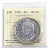 Image 1 : 1950 Canada Silver $1 SWL ICCS Certified MS-64.