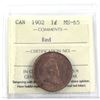 Image 1 : 1902 Canada 1-cent ICCS Certified MS-65 Red.