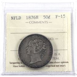 1876H Newfoundland 50-cent ICCS Certified F-15.