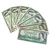 Image 1 : 1954 $1 Bank of Canada Modified Portrait Replacement Notes with Beattie-Rasminsky Signatures - Prefi