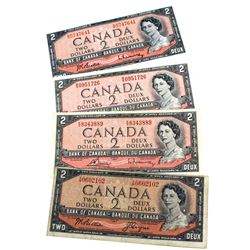 1954 Bank of Canada $2 Modified Portrait Notes Featuring All Signature Combinations - Beattie-Coyne,