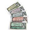 Image 1 : 1954 Bank of Canada $1, $2, $5, $10 & $20 Modified Portrait Notes in VF or EF. Notes contain various