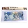 Image 1 : 2006 BC-67a $5, Bank of Canada, Jenkins-Dodge, Printed in 2006, S/N: APK1589611, BCS Certified GUNC-