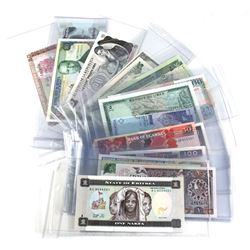 Estate Lot of Assorted All Different World Banknotes from African, Asian, South American and Middle 