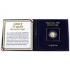Image 1 : 2001 USA $5 1/10oz Fine Gold Eagle Encapsulated in Small Blue Hard Folder with COA. (TAX Exempt)