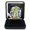 Image 1 : 2015 USA 1oz Exploration Coloured & Gilded .999 Fine Silver Eagle in Smitty's Treasures Display Box 