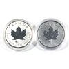 Image 1 : 2014 & 2015 Canada 1oz Privy Mark .9999 Fine Silver Maple Leafs in Capsules - 2014 Horse & 2015 Shee