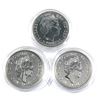 Image 2 : 2015, 2016 & 2017 Great Britain 1oz .999 Fine Silver Britannia's in Capsules. 3pcs (TAX Exempt)