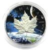 Image 1 : 2014 Canada 1oz Earth and Moon Coloured .9999 Fine Silver Maple in Capsule. (TAX Exempt)