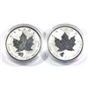 Image 1 : 2016 Canada 1oz .9999 Fine Silver Privy Maple Leafs - Grizzly & Wolf (Grizzly is toned). 2pcs (TAX E