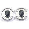 Image 2 : 2016 Canada 1oz .9999 Fine Silver Privy Maple Leafs - Grizzly & Wolf (Grizzly is toned). 2pcs (TAX E