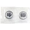 Image 1 : 2005 Rooster & 2006 Dog Canada 1oz Privy Mark .9999 Fine Silver Maple Leafs in Original Sealed Mint 