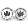 Image 1 : 2012 Dragon & 2013 Snake Canada 1oz .9999 Fine Silver Privy Maple Leafs in Capsules. 2pcs (TAX Exemp