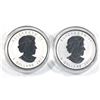 Image 2 : 2012 Dragon & 2013 Snake Canada 1oz .9999 Fine Silver Privy Maple Leafs in Capsules. 2pcs (TAX Exemp